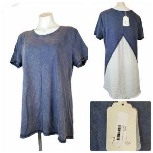 NWT Hyku Navy T-Shirt w/ Gray Back Tunic Top Boho